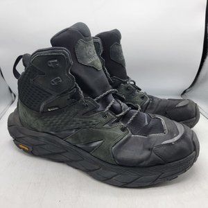Hoka Anacapa Mid GTX Mens 11 Black Athletic Hiking Boots Vibram Soles 1122018